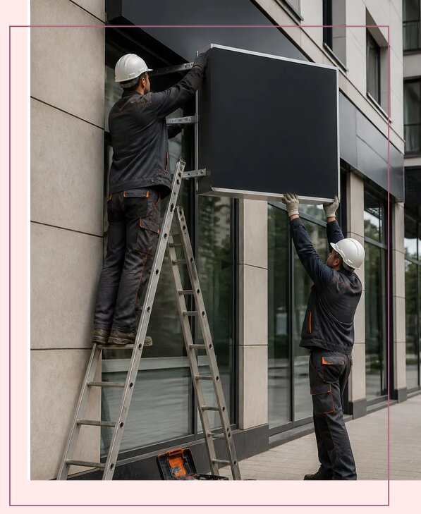 Изготовление и монтаж светового короба на фасад в Орехове-Зуеве